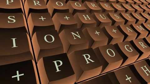 Focus Hustle Vision Ambition Progress Keyboard Concept Stock Footage 343748588