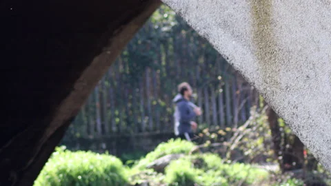 Focus on insects under a bridge against the background of blurred runners Stock Footage 149261253