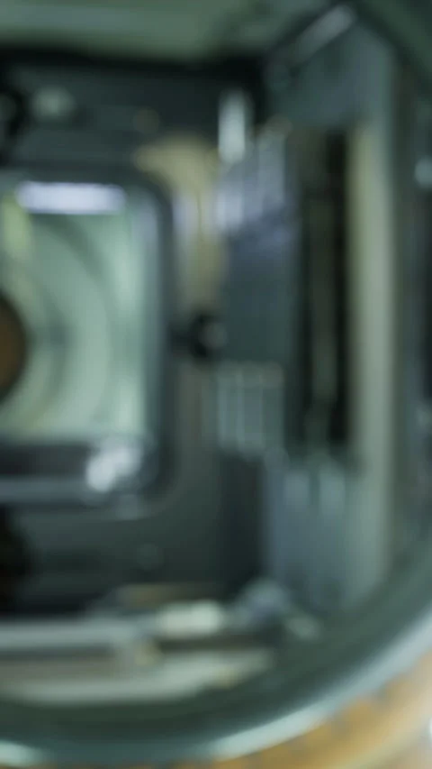 Focus on the inside of a machine during inspection or maintenance work Stock Footage 336578111