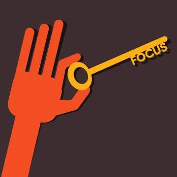 Focus key in hand stock vector Stock Illustration