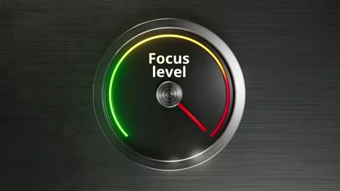 Focus level gauge animation for productivity and mindfulness visuals Stock Footage 320866729
