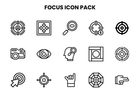 Focus Line Graphics Icons Pack Stock Illustration