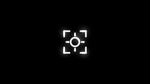 Focus Line Icon Animation Loop Black Background Stock Footage 340190723