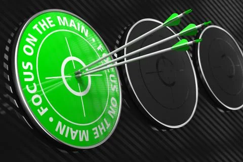 Focus on the Main Slogan - Green Target. Stock Illustration
