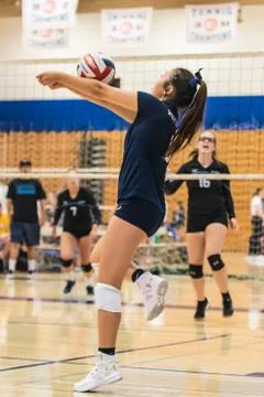 Focus on making a perfect pass. Stock Photos