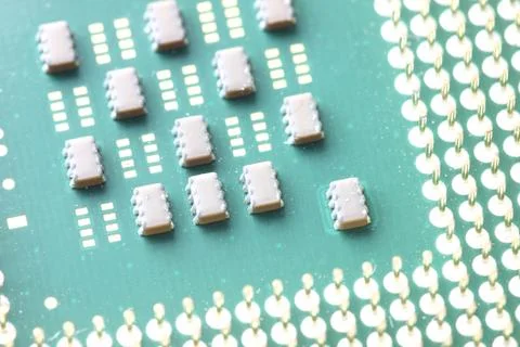 Focus the microprocessor cpu of computer. Stockfoto's