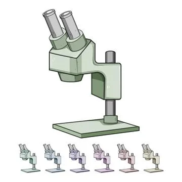 Focus microscope cartoon vector graphic Stock Illustration
