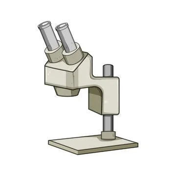 Focus microscope cartoon vector illustration Illustrazione stock