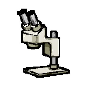 Focus microscope pixel art vector illustration Illustrazione stock