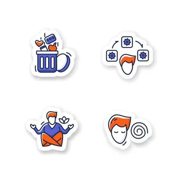 Focus mind stickers Stock Illustration