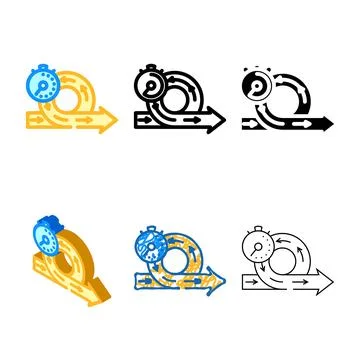 Focus minimal sprints time management color icon vector Stock-Illustration