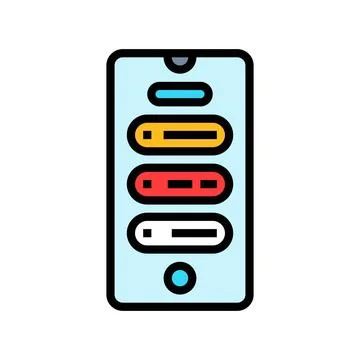 Focus mode smartphone tech engagement color icon vector illustration イラスト素材