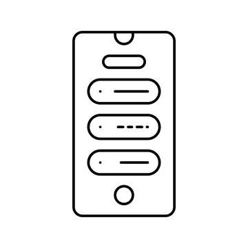Focus mode smartphone tech engagement line icon vector illustration Stock Illustration