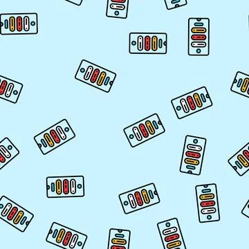 Focus mode smartphone tech engagement vector seamless pattern Illustrazione stock