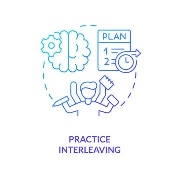 Focus on multitasking learning blue gradient concept icon Illustrazione stock