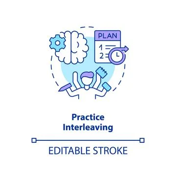 Focus on multitasking learning concept icon Illustrazione stock