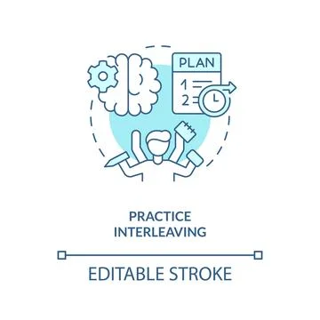 Focus on multitasking learning concept turquoise icon Illustrazione stock
