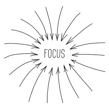 Focus or concentration concept. Attention or cognitive state. Hand drawn and  Stock Illustration