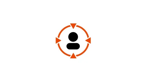 Focus or targeting icon with a person silhouette animation Stock Footage 336105156