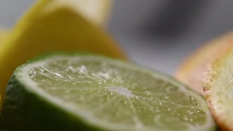 Focus peaking on a lime cut. Stock Footage 131998401