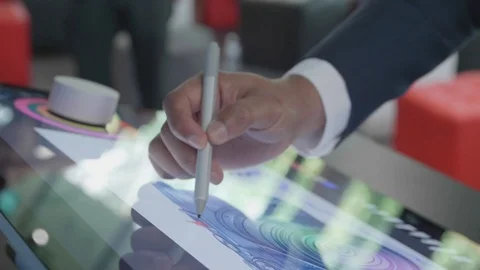 Focus of a Person's Hand Using Stylus 스톡 동영상 116246856