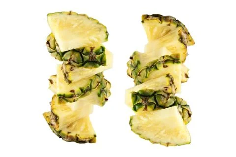 Focus pineapple slice of arranged vertical. Illustrazione stock