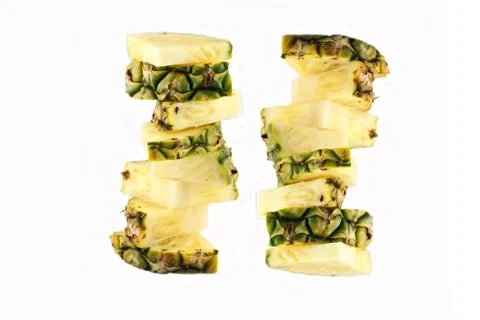 Focus pineapple slice of arranged vertical. Illustrazione stock