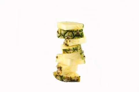 Focus pineapple slice of arranged vertical. Foto stock