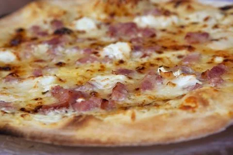 Focus on a pizza Stock Photos