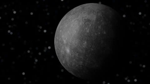 Focus on planet mercury in space. background of space with a focus on a planet. Stock Footage 268315636