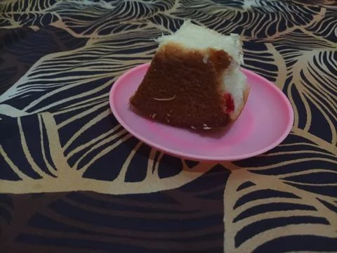 Focus on the plate with a slice of bread Foto stock