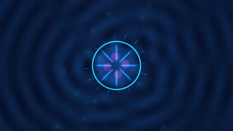 Focus point over dark blue background with geometric Stock Footage 338171733