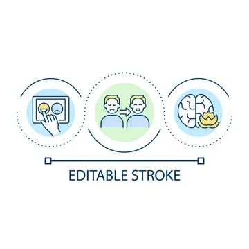 Focus on positive emotions loop concept icon Stock Illustration