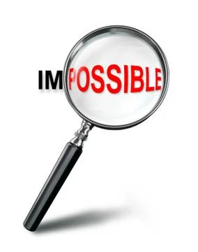Focus on possible red word concept with magnifying glass Stock Illustration