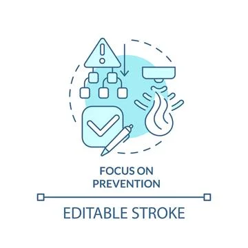 Focus on prevention turquoise concept icon Stock-Illustration