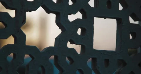 Focus Pull of a Al Lawati Mosque Minaret Through a Fence (4K) Stock Footage 45872302