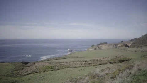 Focus Pull on California Coastal Landscape From Blur to Sharp and Back Stock Footage 333222857