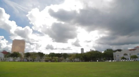 Focus Pull of City Hall and Town Hall Near Padang Esplanade Stock Footage 48136418