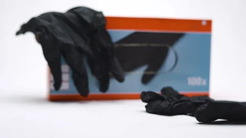 Focus Pull Disposable Gloves Stock Footage 126016352