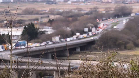 Focus Pull From Nature To Congested Road Stock Footage 151720468