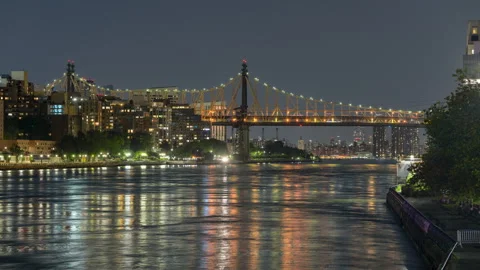 Focus Pull Queensboro Bridge Stock Footage 244002604