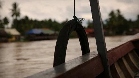 Focus pull on the river in Laos Stock Footage 104120360