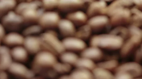 Focus pull throw coffee beans, made from raw Stock Footage 37701998