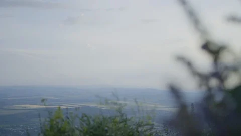 Focus Pull view of Southern Russia and Pyatigorsk from top of the mountain Stock Footage 122444371
