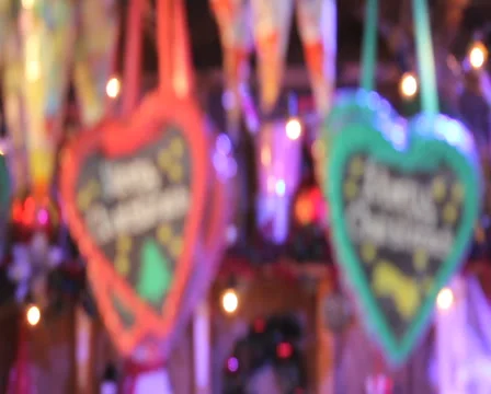 Focus pull xmas hearts PAL Video stock 1027876