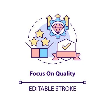 Focus on quality concept icon Illustrazione stock