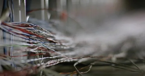 Focus rack across entangled cables Video stock 104158108