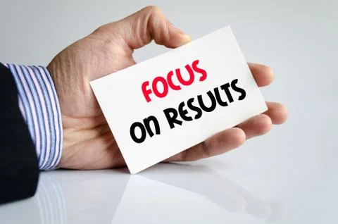 Focus on results text concept Stock Photos