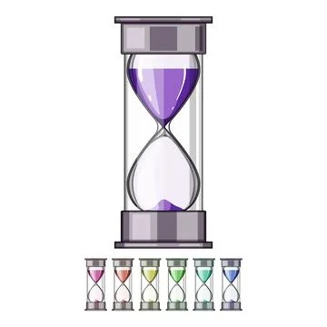 Focus sand timer kids cartoon vector graphic 库存插图