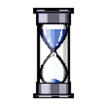 Focus sand timer kids pixel art vector illustration Stock Illustration